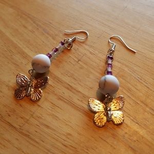 Butterfly pendant earrings 19E